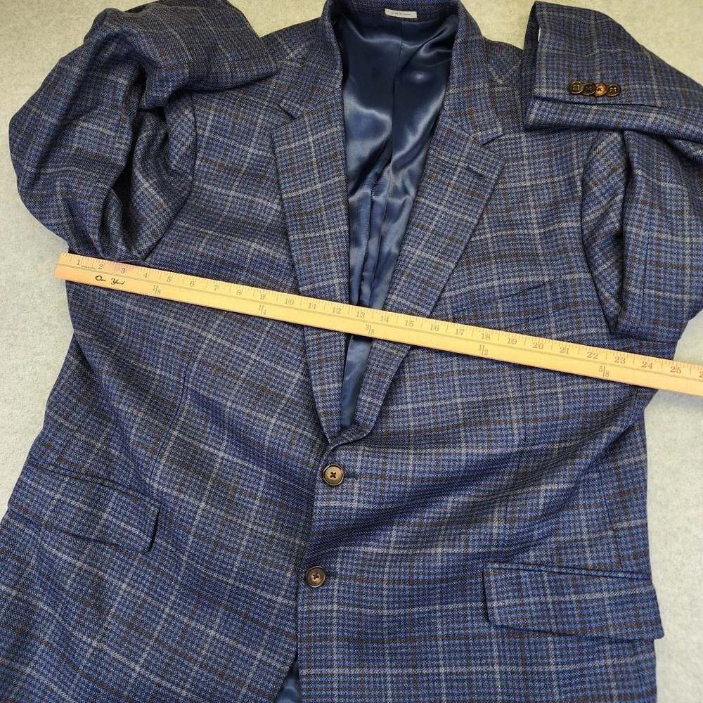 Joseph Abboud Men 50R Plaid Modern Fit Drago Wool Blazer Sport Coat Suit Jacket